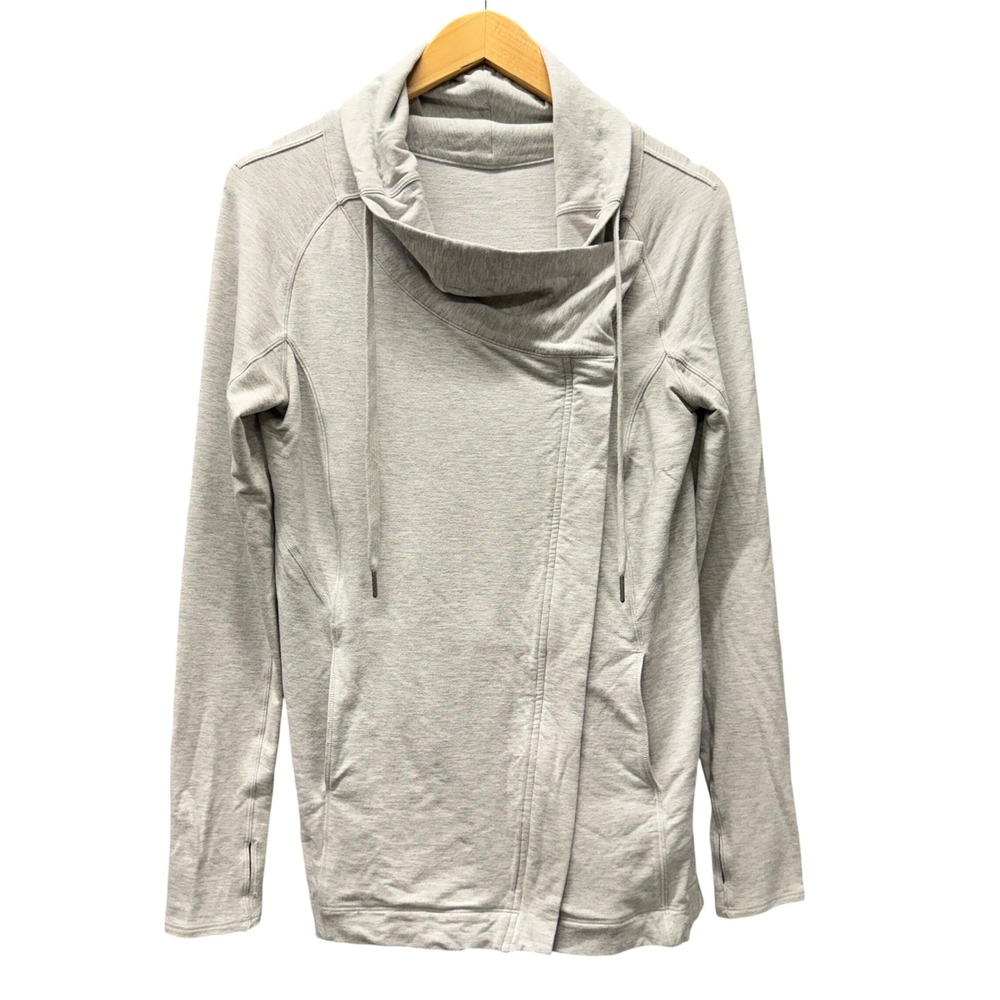 Lululemon Jacket Womens 4 Coast Easy Wrap Heathered‎ Core Ultra Light Gray Yoga